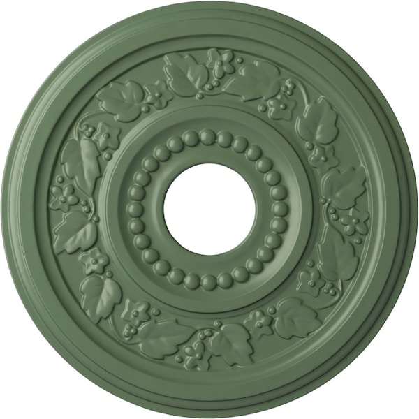 Ekena Millwork Genevieve Ceiling Medallion (Canopies up to 3 1/2"), 16 1/8"OD x 3 1/2"ID x 7/8"P, Athenian Green CM16GNAGF - main